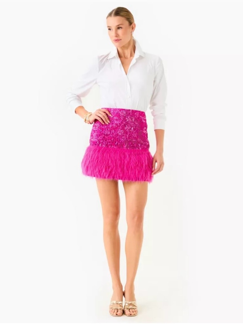 Lilly Pulitzer Charmain Mini Skirt in Passion Pink Petal Party - Picture 5 of 9